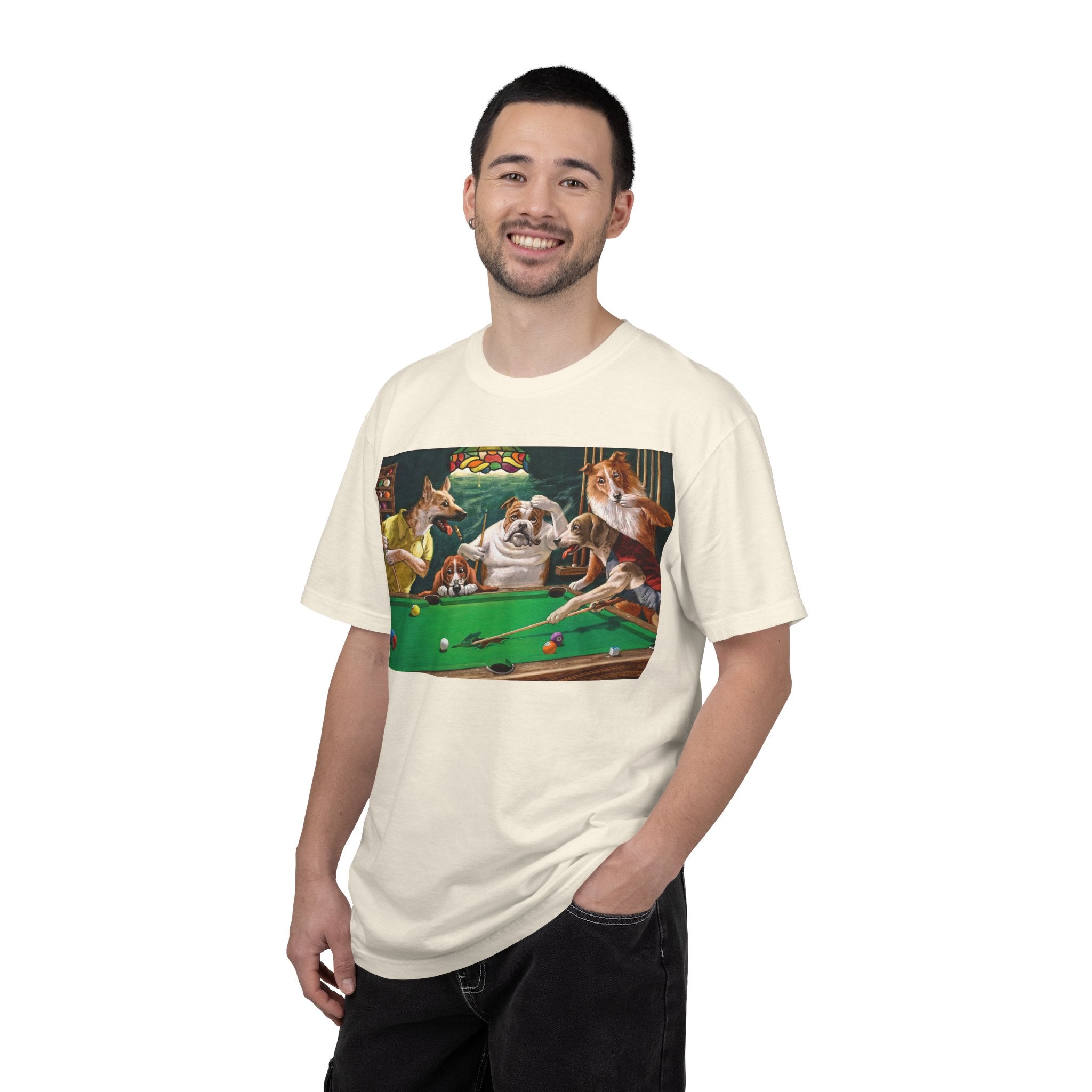 Dog Pool Players T-Shirt — Funny Billiards Animal Graphic Tee