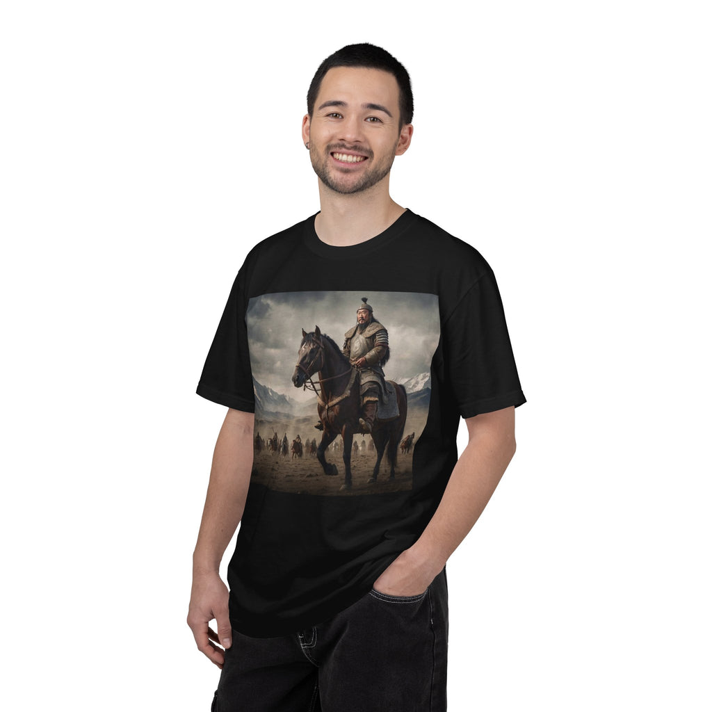 Mongolian Horseman Graphic T‑Shirt — Epic Nomad Warrior Scene