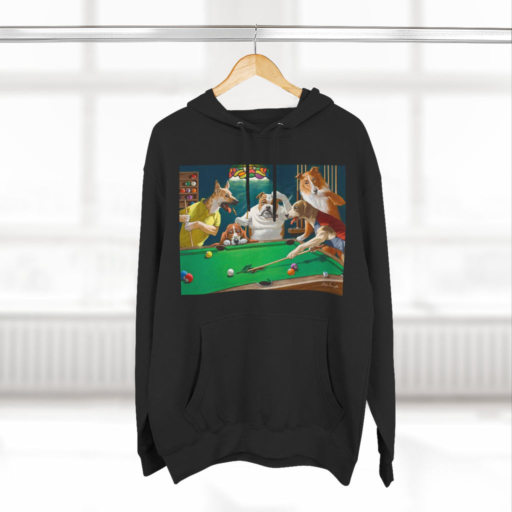 Dogs Playing Pool Hoodie