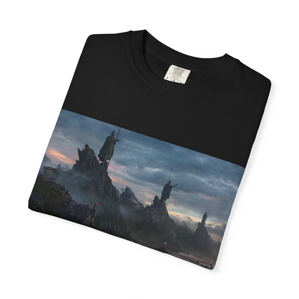 Fantasy Landscape Graphic T-Shirt — Dark Castle Scenery Tee
