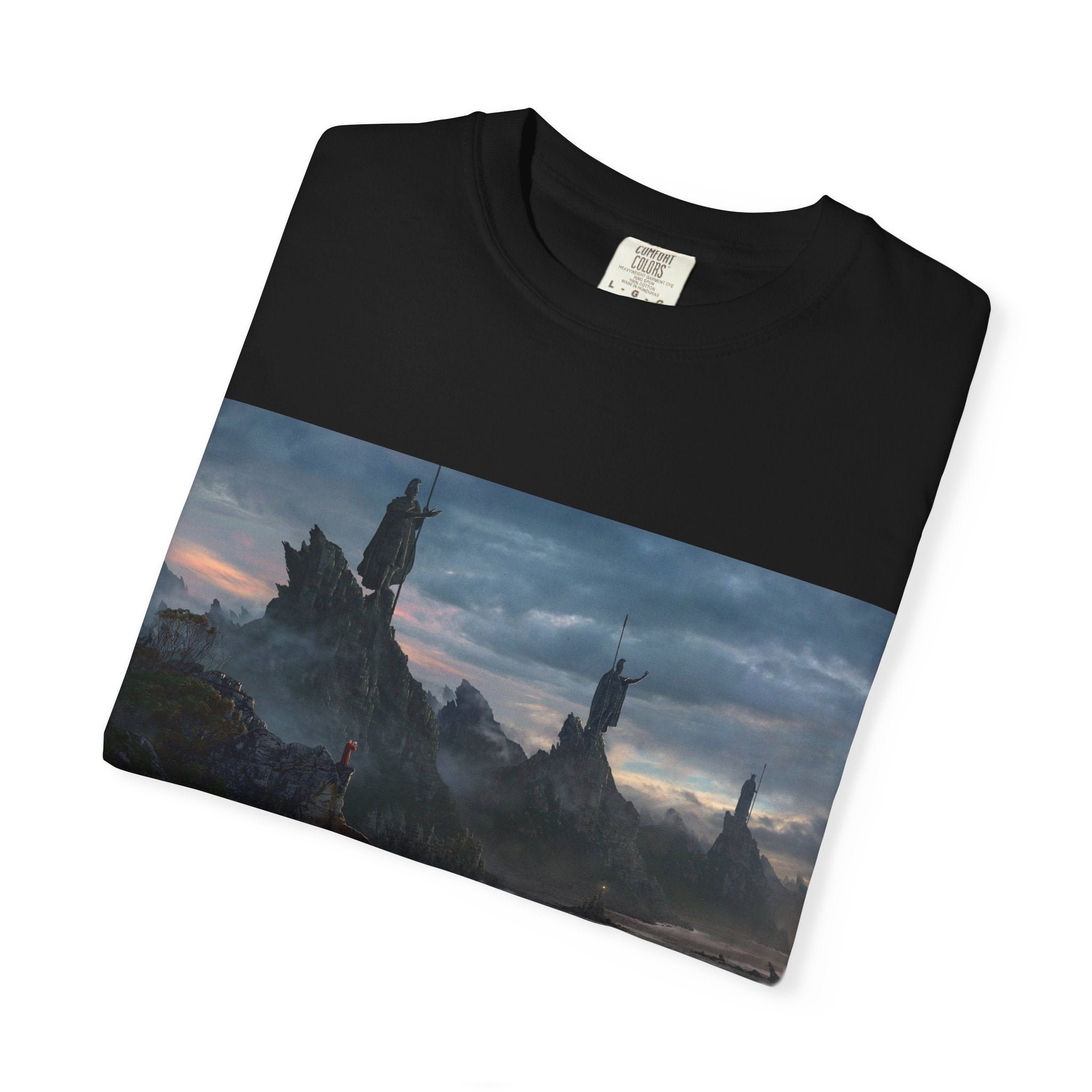 Fantasy Landscape Graphic T-Shirt — Dark Castle Scenery Tee