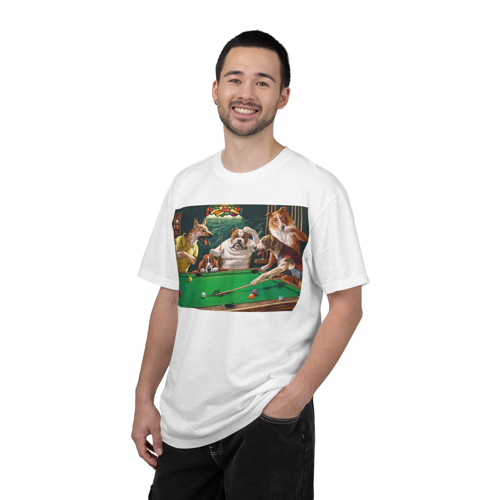 Dog Pool Players T-Shirt — Funny Billiards Animal Graphic Tee