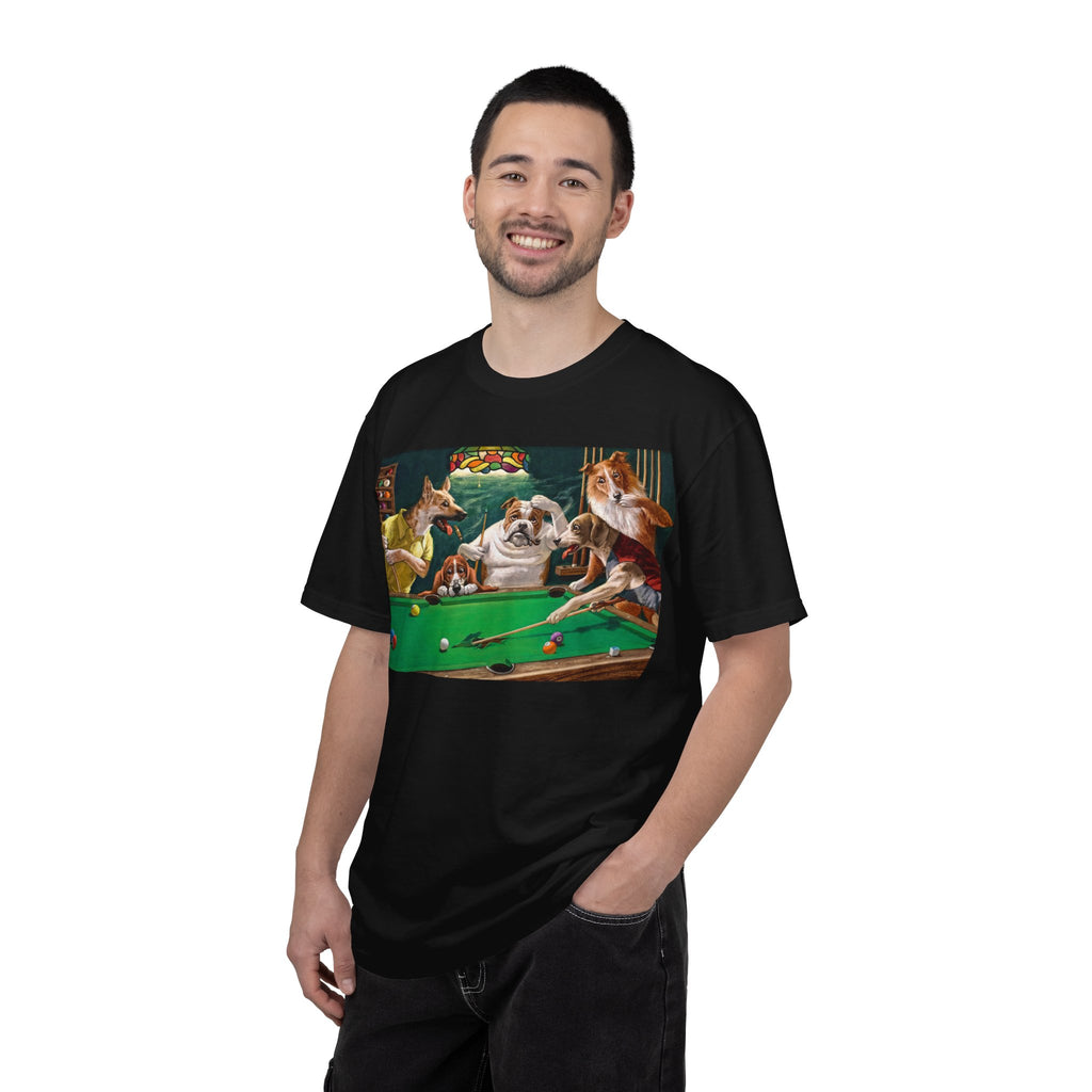 Dog Pool Players T-Shirt — Funny Billiards Animal Graphic Tee