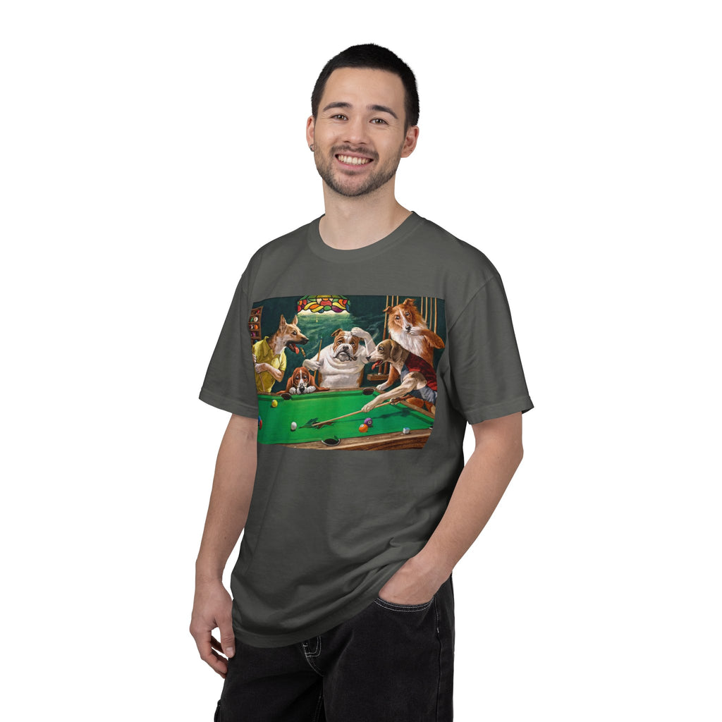 Dog Pool Players T-Shirt — Funny Billiards Animal Graphic Tee