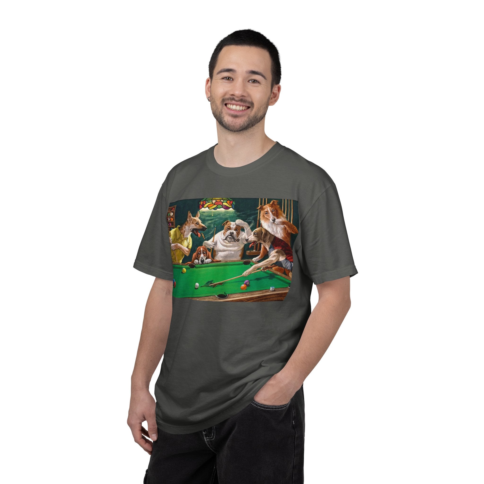 Dog Pool Players T-Shirt — Funny Billiards Animal Graphic Tee