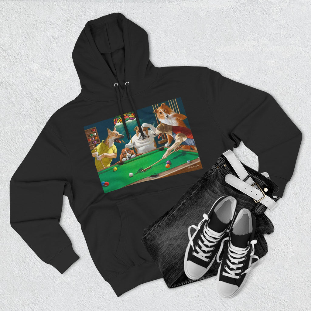 Dogs Playing Pool Hoodie
