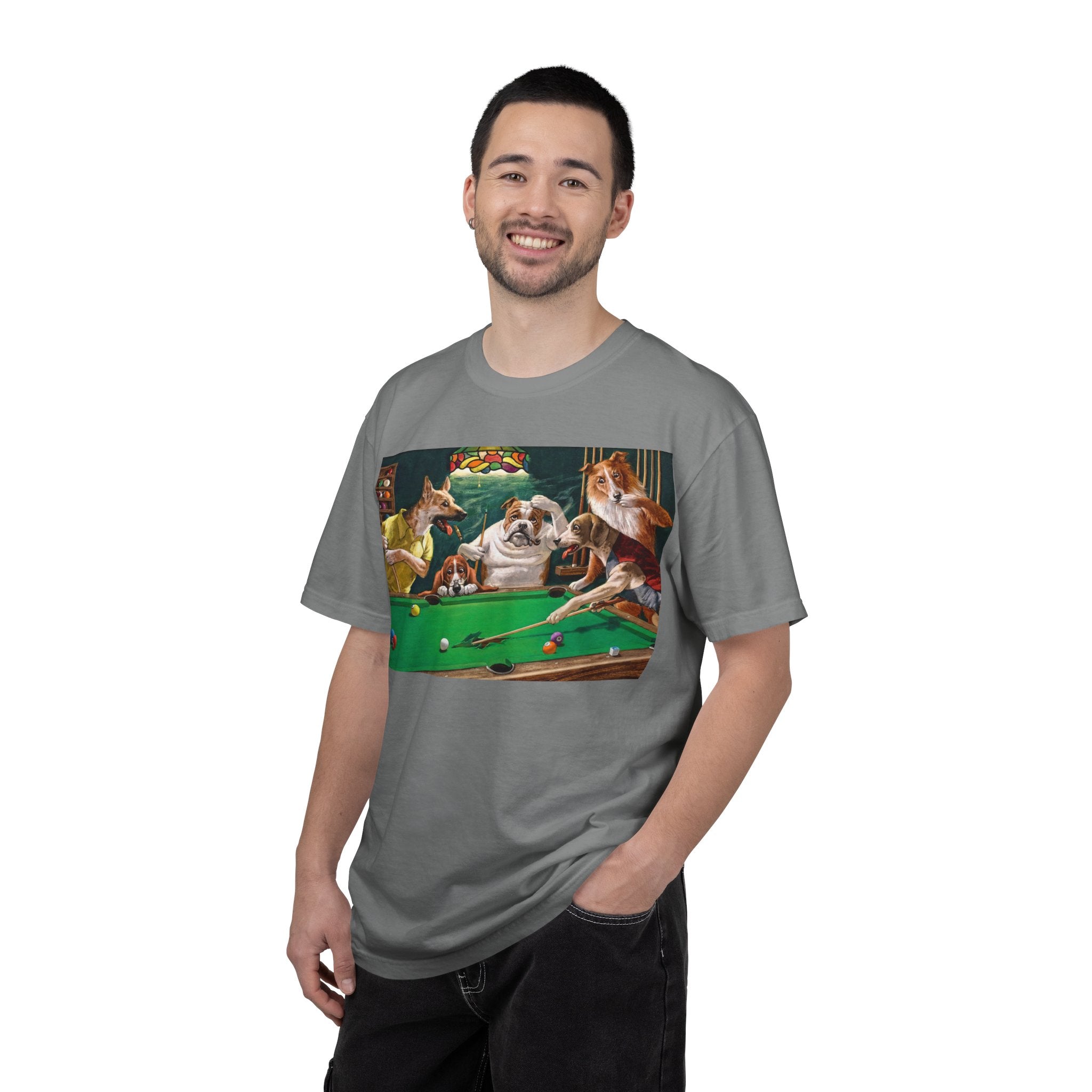 Dog Pool Players T-Shirt — Funny Billiards Animal Graphic Tee