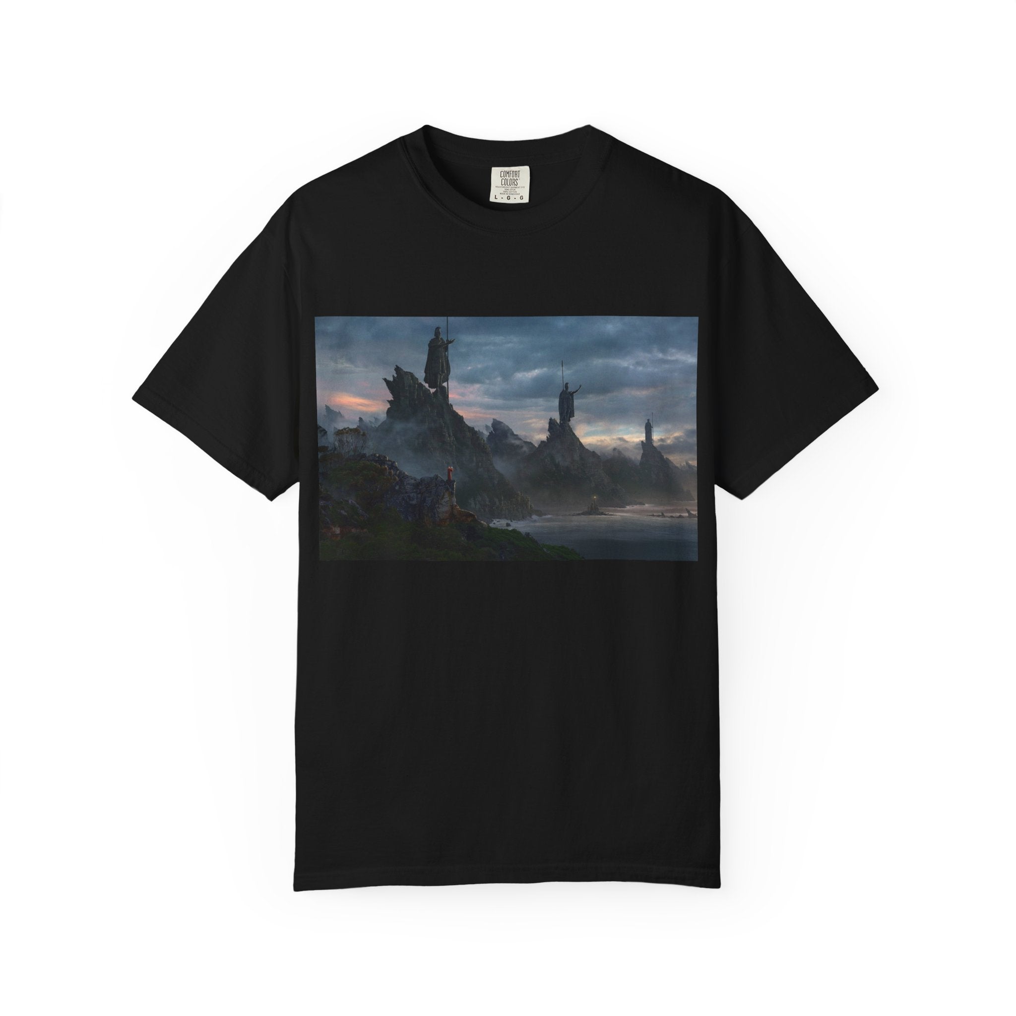 Fantasy Landscape Graphic T-Shirt — Dark Castle Scenery Tee